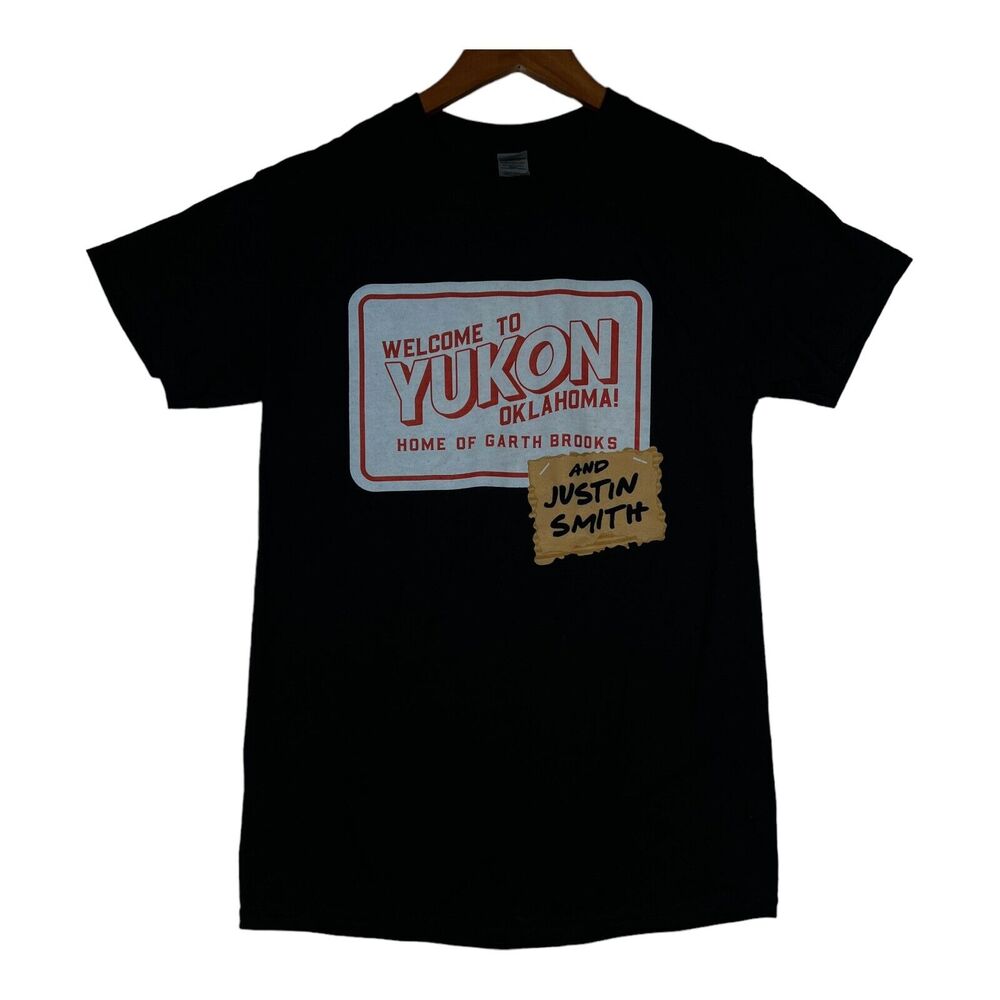 Vintage Welcome To Yukon Home Garth Brookes Justin Smith Country Black sz S